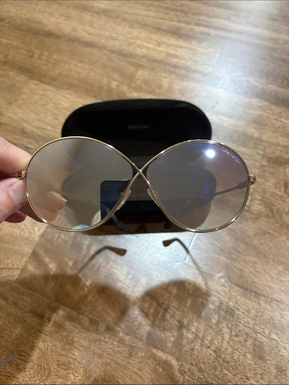 Tom Ford Butterfly Women's Gold Frame Mirrored Sunglasses